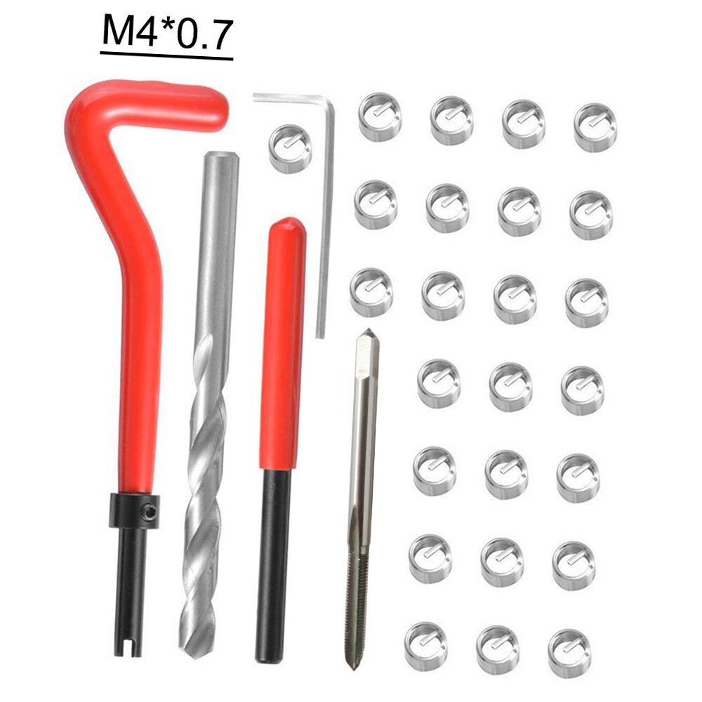 30Pcs M4 x 0.7 Metric Thread Repair Insert Kit for Helicoil Car Pro Coil Tool 30Pcs M4 x 0.7 Metric Thread Repair Insert Kit for Helicoil Car Pro Coil Tool