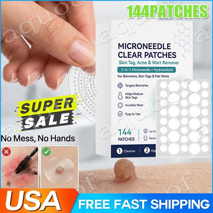 2026 NEW Curalona Microneedle Patches 144pcs, Skin Tag Wart Acne Remover Patches
