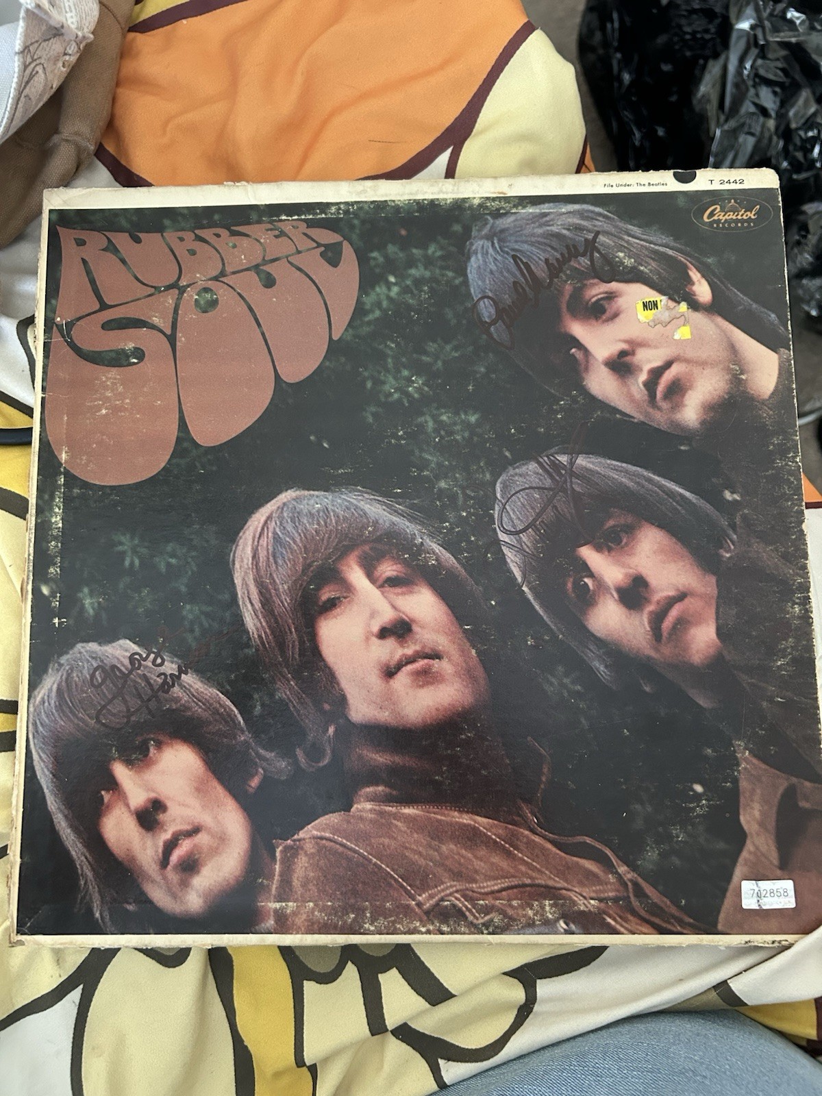 The Beatles Rubber Sol Signed By Paul Mccartney, George Harrison And Ringo W/COA The Beatles Rubber Sol Signed By Paul Mccartney, George Harrison And Ringo W/COA