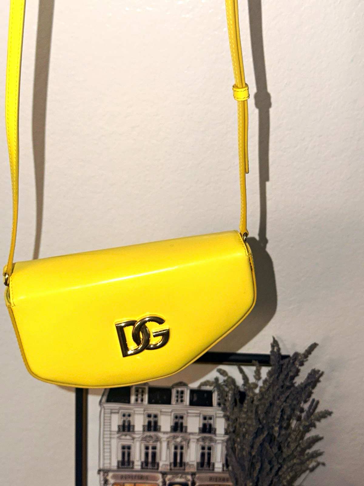 Dolce & Gabbana Yellow DG Logo Animal Print Small Crossbody, Magnetic, GoldHW Dolce & Gabbana Yellow DG Logo Animal Print Small Crossbody, Magnetic, GoldHW