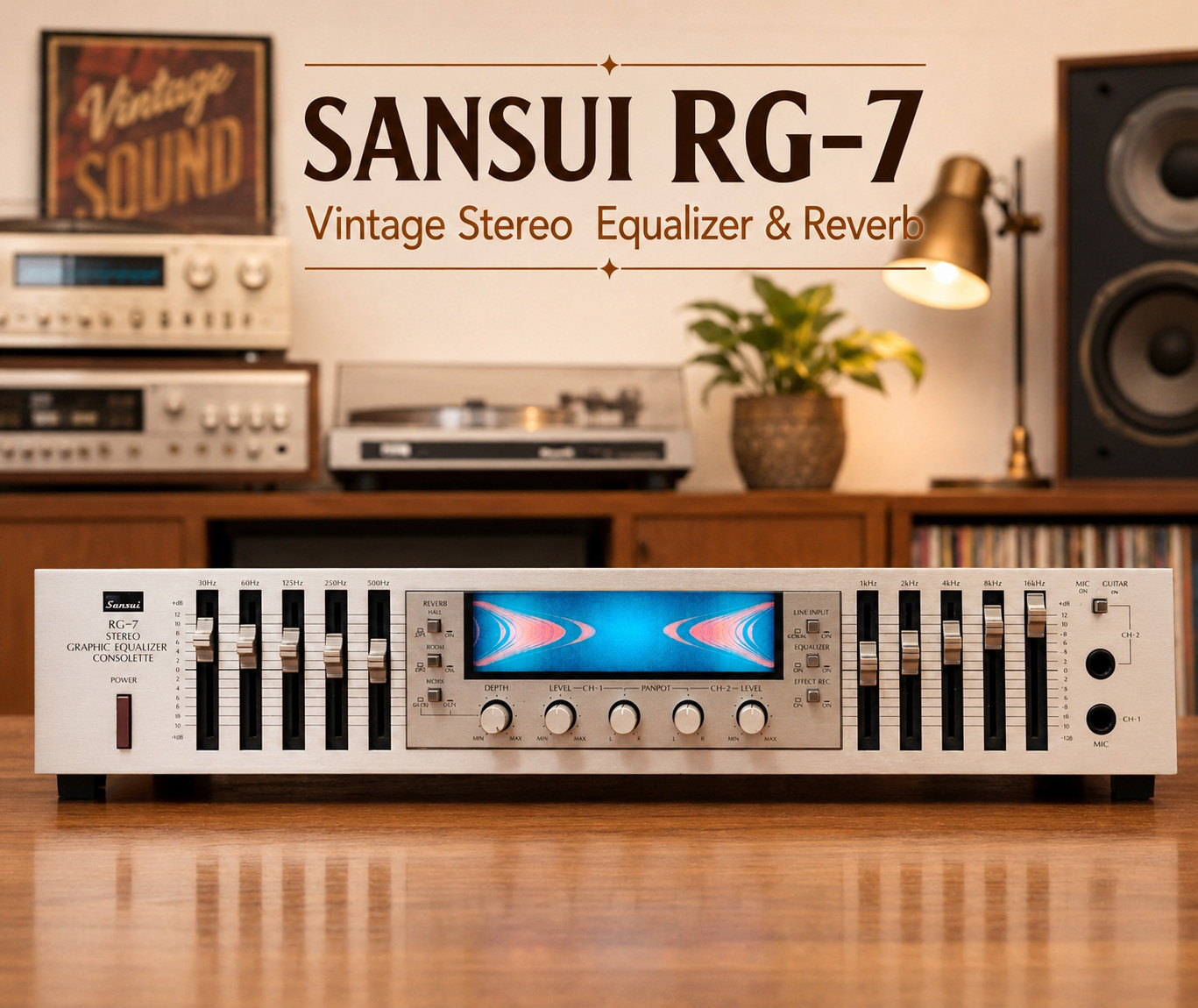 SANSUI RG-7 πRaReπ Vintage Stereo Equalizer & Reverb SANSUI RG-7 πRaReπ Vintage Stereo Equalizer & Reverb