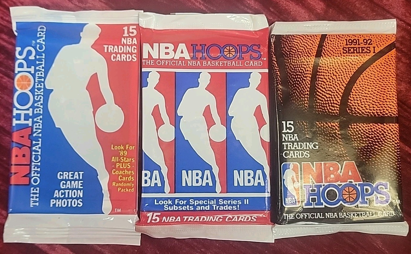 3X PACKS 89-90, 90-91, 91-92 NBA HOOPS BASKETBALL FACTORY SEALED WAX CELLO PACK