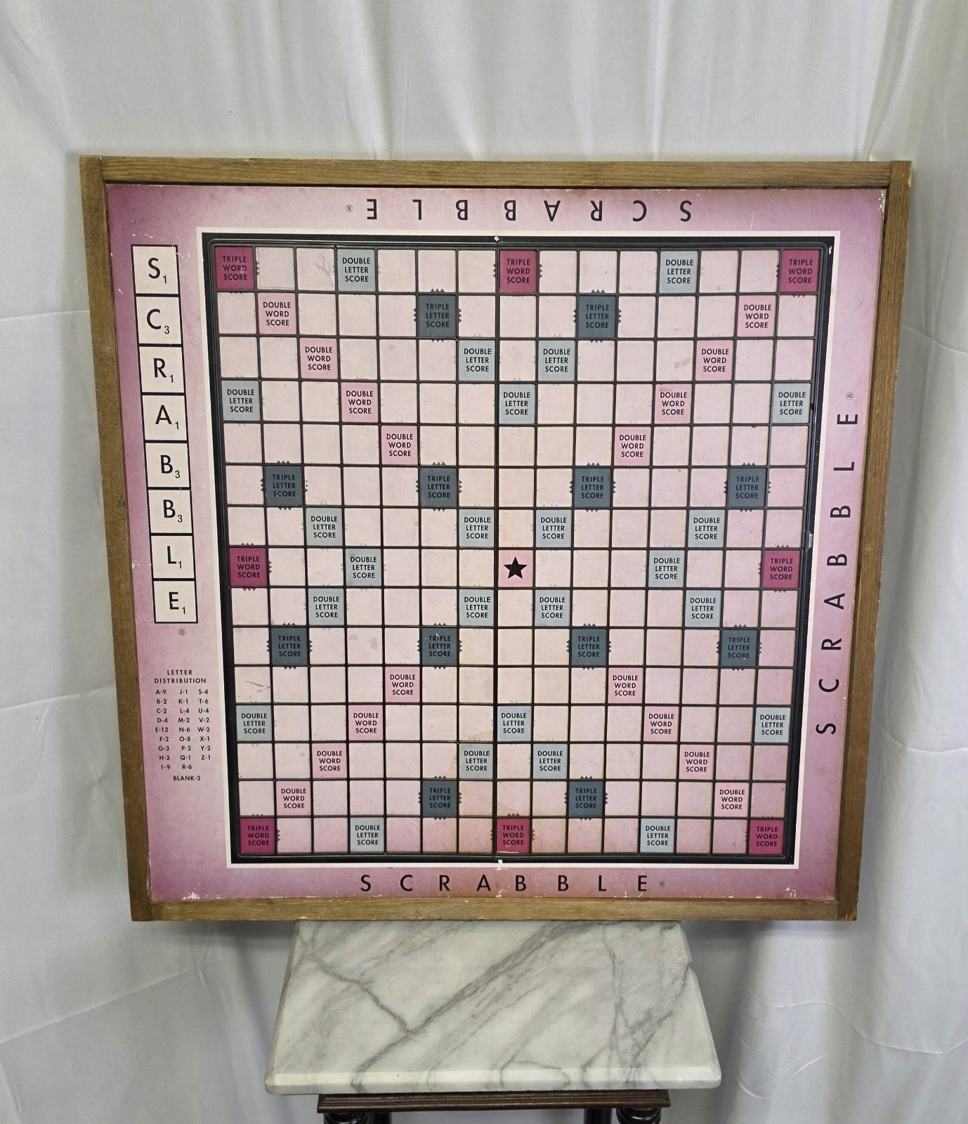 Vtg Rare Scrabble Board Lazy Susan Large Huge Giant Restoration Hardware  26x26