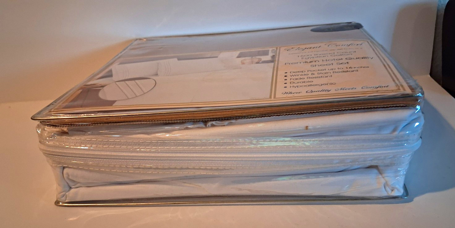 Elegant Comfort Queen 4 Pc Sheet Set Egyptian Cotton White Deep Fitted Elegant Comfort Queen 4 Pc Sheet Set Egyptian Cotton White Deep Fitted