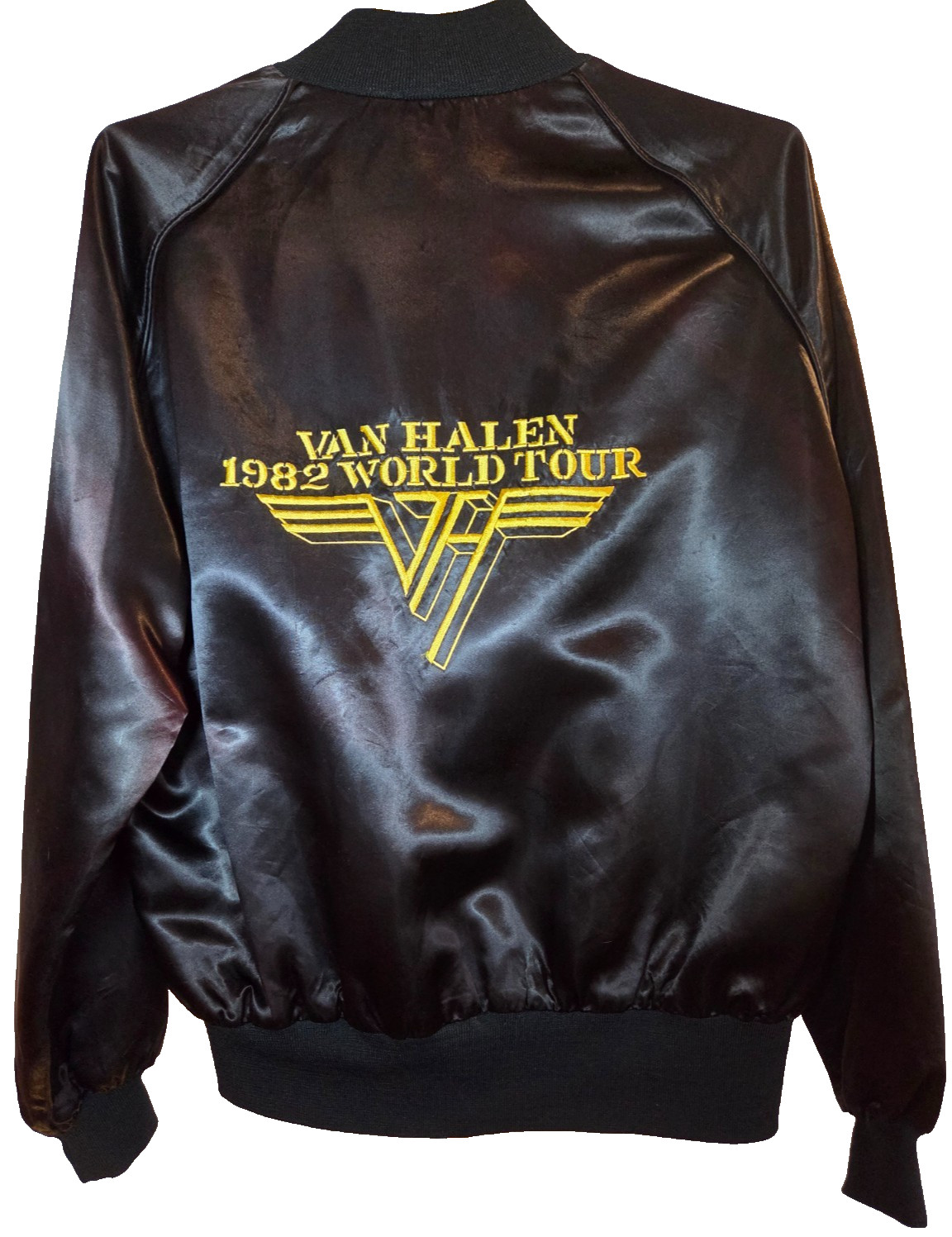 Van Halen Vintage 1982 World Tour Crew Satin Bomber Jacket Large Made in USA