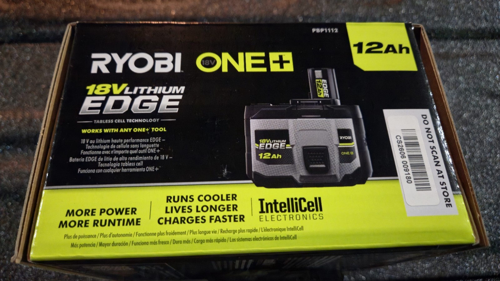 Ryobi 12.0 EDGE Battery PBP1112 New in box GENUINE OEM ONE HP LITHIUM ION Ryobi 12.0 EDGE Battery PBP1112 New in box GENUINE OEM ONE HP LITHIUM ION