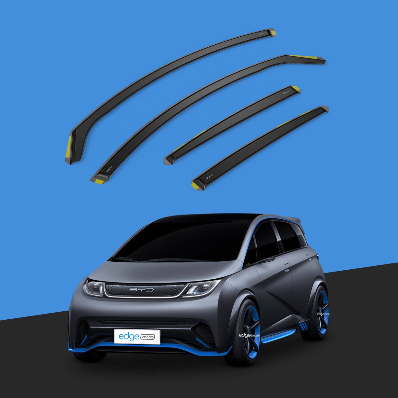 BYD Dolphin MK1 2021-Onwards 5 Door Hatchback Wind Deflectors Visor Guards 4pc BYD Dolphin MK1 2021-Onwards 5 Door Hatchback Wind Deflectors Visor Guards 4pc