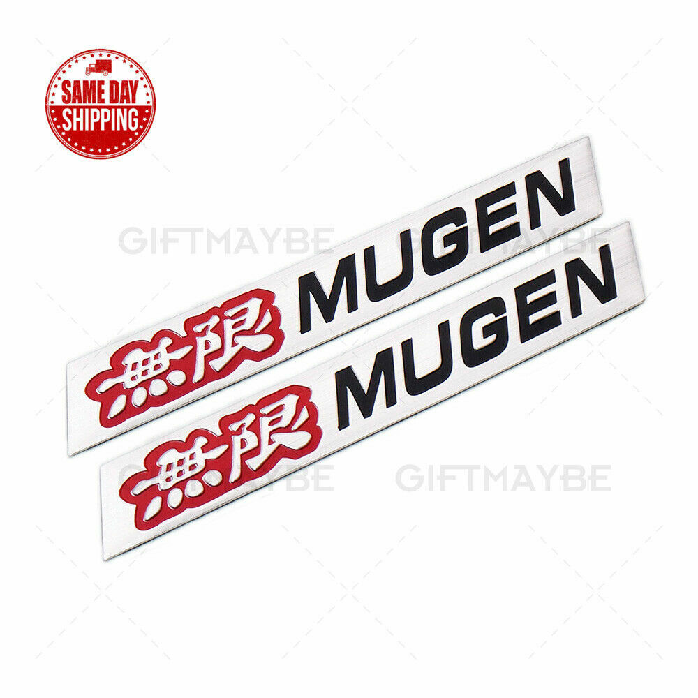 2X JDM NEW Mugen Chrome Badge Emblem Side Spoiler Fit For ALL CARS 2X JDM NEW Mugen Chrome Badge Emblem Side Spoiler Fit For ALL CARS