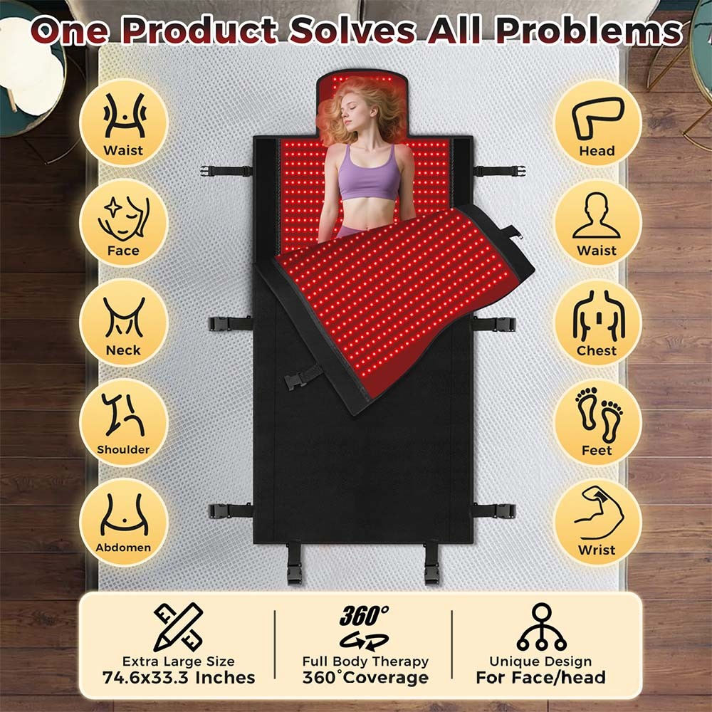 2680 LED Red Light Therapy Mat Full Coverage Warm Light Blanket for Daily Relax