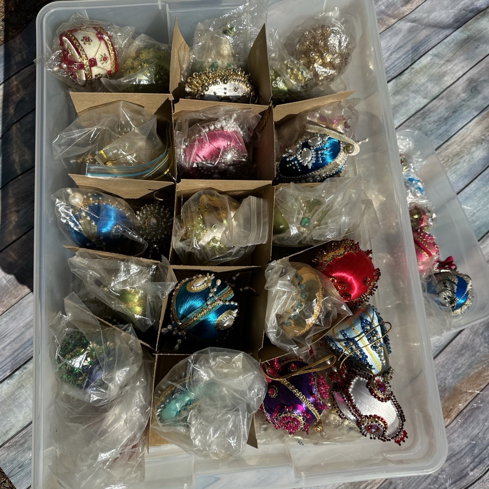 HUGE LOT OF VINTAGE PUSH PIN SEQUIN BEADED CHRISTMAS ORNAMENTS 71 Pieces Rare