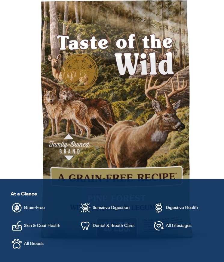 Taste of the Wild Pine Forest Grain-Free Dry Dog Food, 28-lb bag