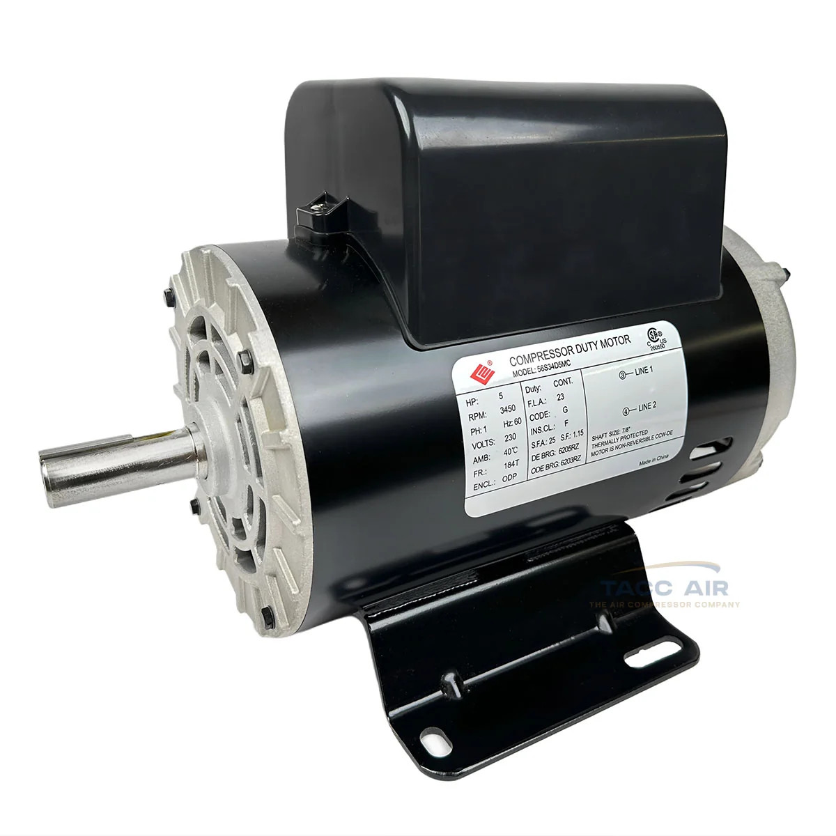 5 HP Air Compressor Electric Motor 3450 RPM 7/8\