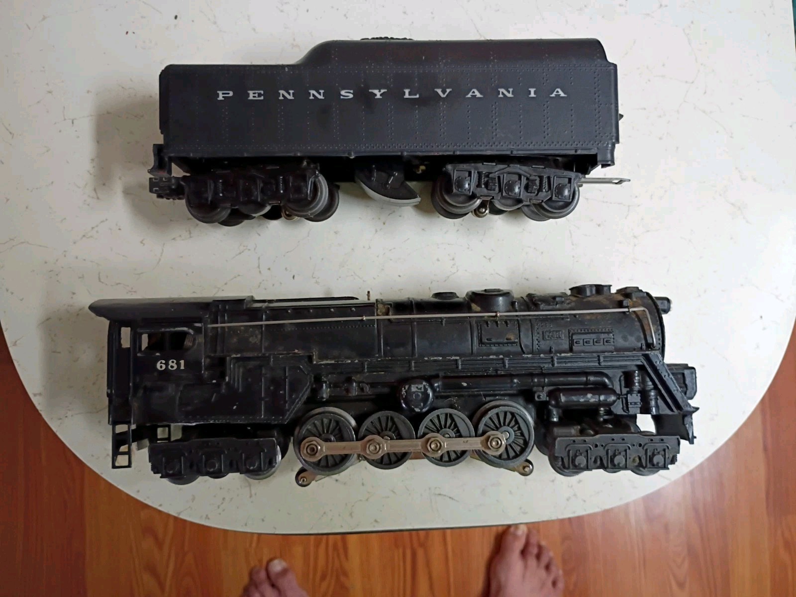 Lionel Postwar O Gauge 681 Steam Locomotive 12 Wheel 2671W Tender Tested Runs 