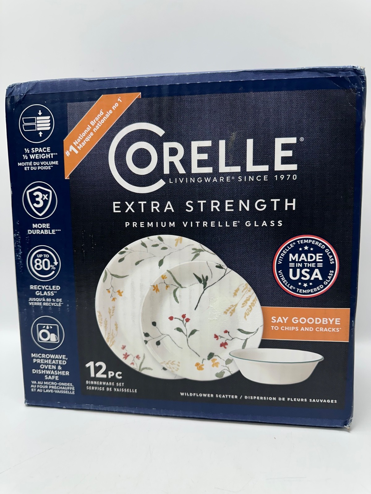 Corelle Vitrelle Signature Wildflower Scatter 12-Piece Dinnerware Set Corelle Vitrelle Signature Wildflower Scatter 12-Piece Dinnerware Set