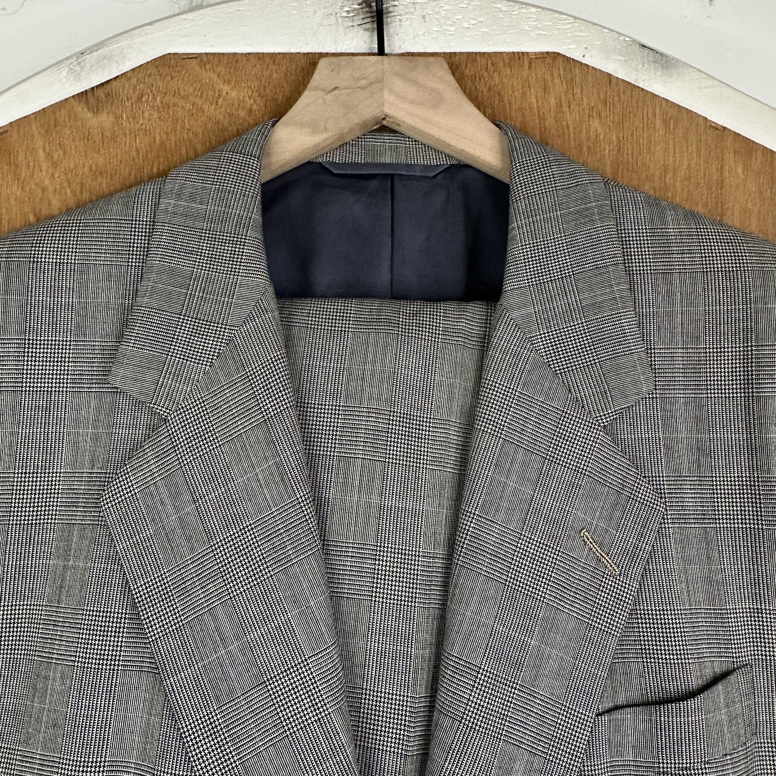 VTG Hickey Freeman Suit Mens 40R Gray Glen Prince of Wales 2 Button Wool Canvas VTG Hickey Freeman Suit Mens 40R Gray Glen Prince of Wales 2 Button Wool Canvas