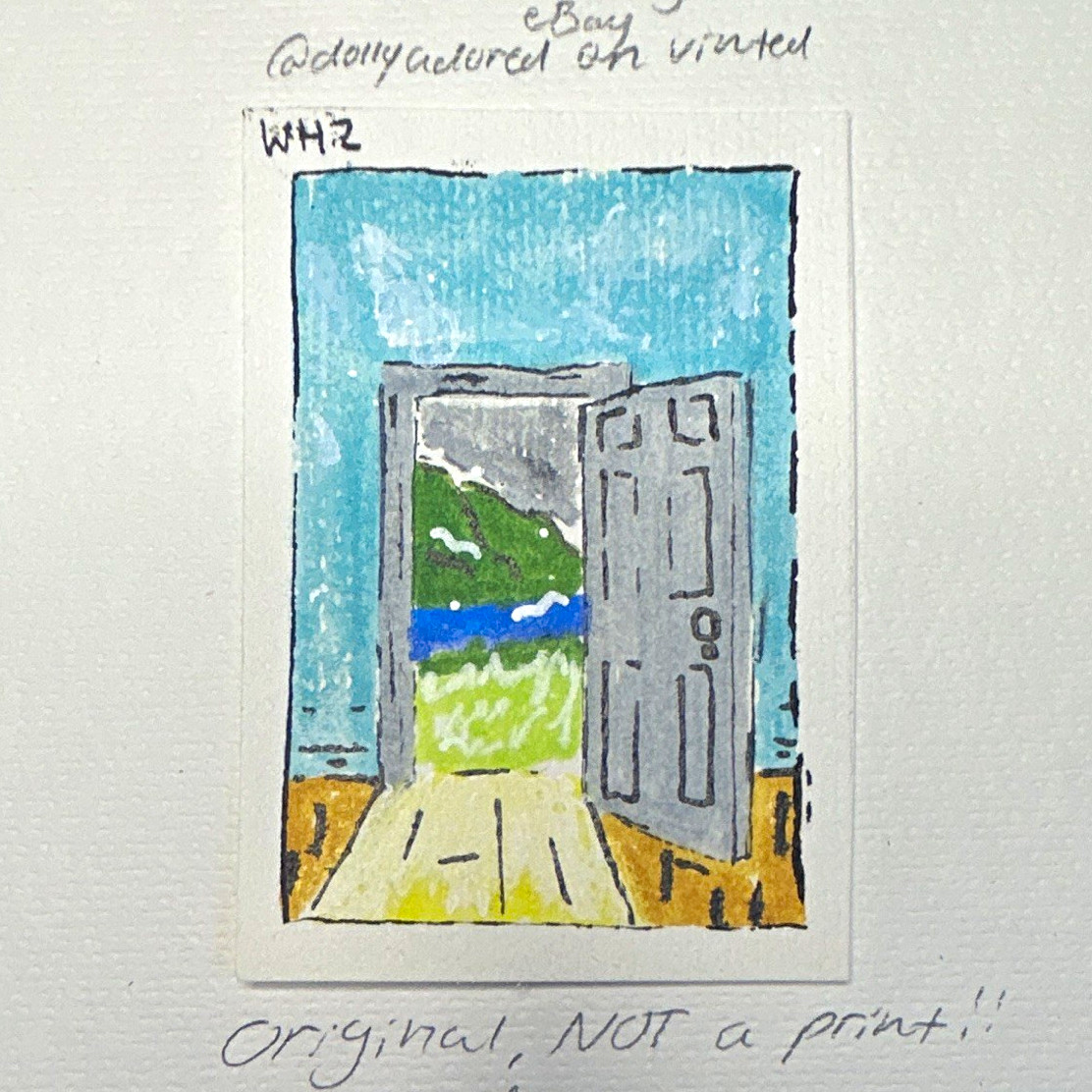 ACEO Original Signed Doorway Nature Portal Unframed ACEO Original Signed Doorway Nature Portal Unframed
