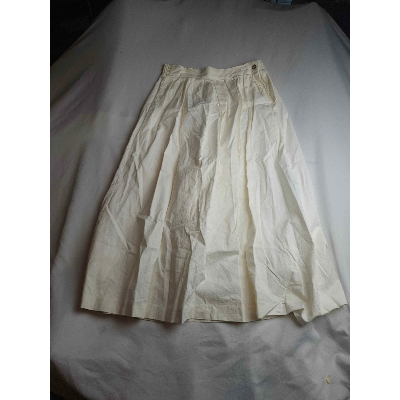 Bryn Connelly Vintage White Cotton Pleated Midi Skirt Made in Japan Womens 8 Bryn Connelly Vintage White Cotton Pleated Midi Skirt Made in Japan Womens 8