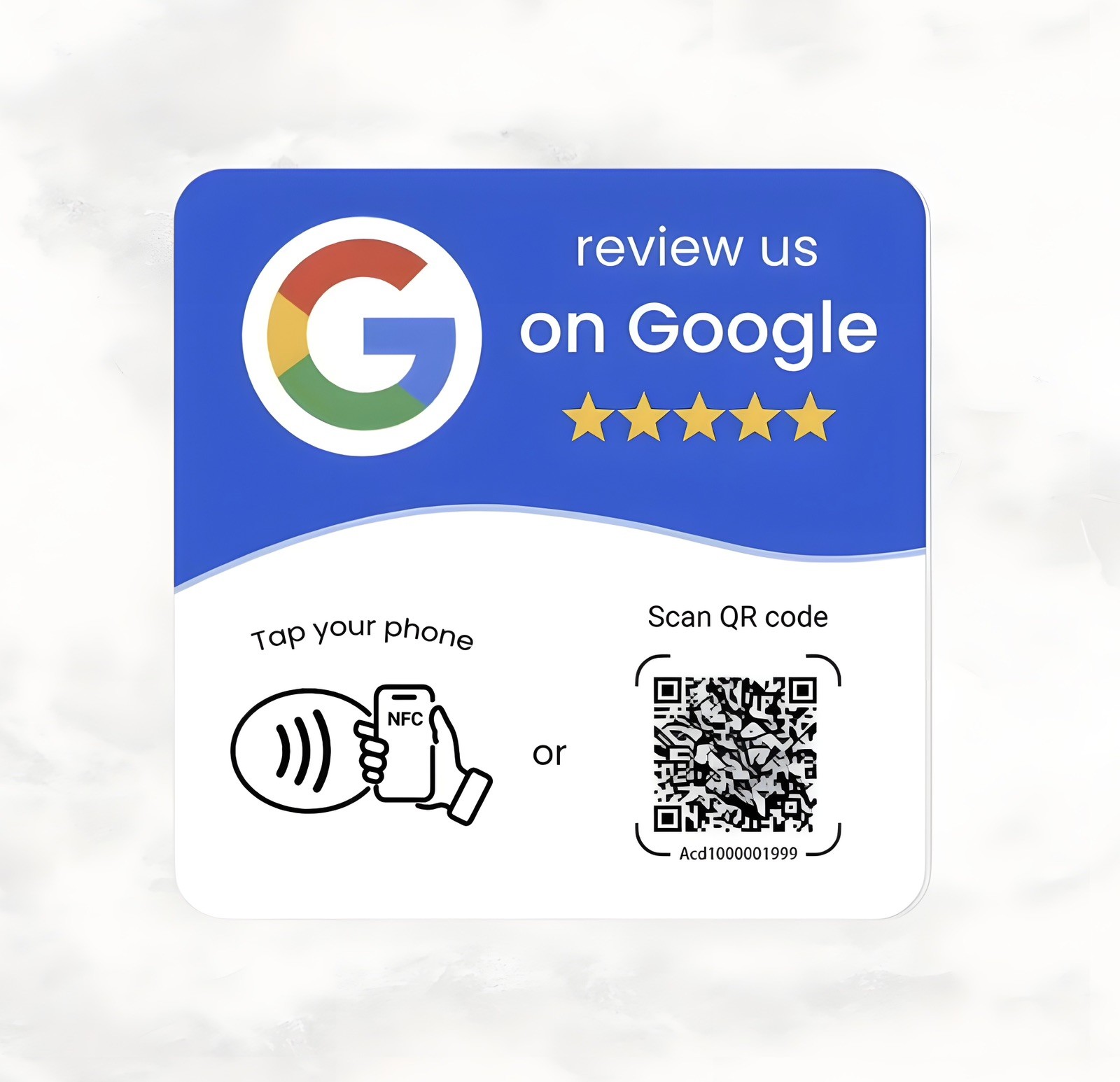 (25 Pack) NFC Google Review Cards – 5 Star Reviews Adhesive Back