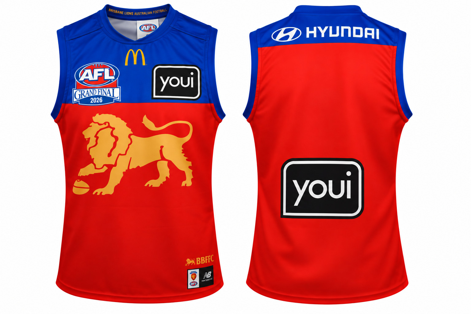 2026 Brisbane Lions Grand Final Guernsey Sizes S-5XL