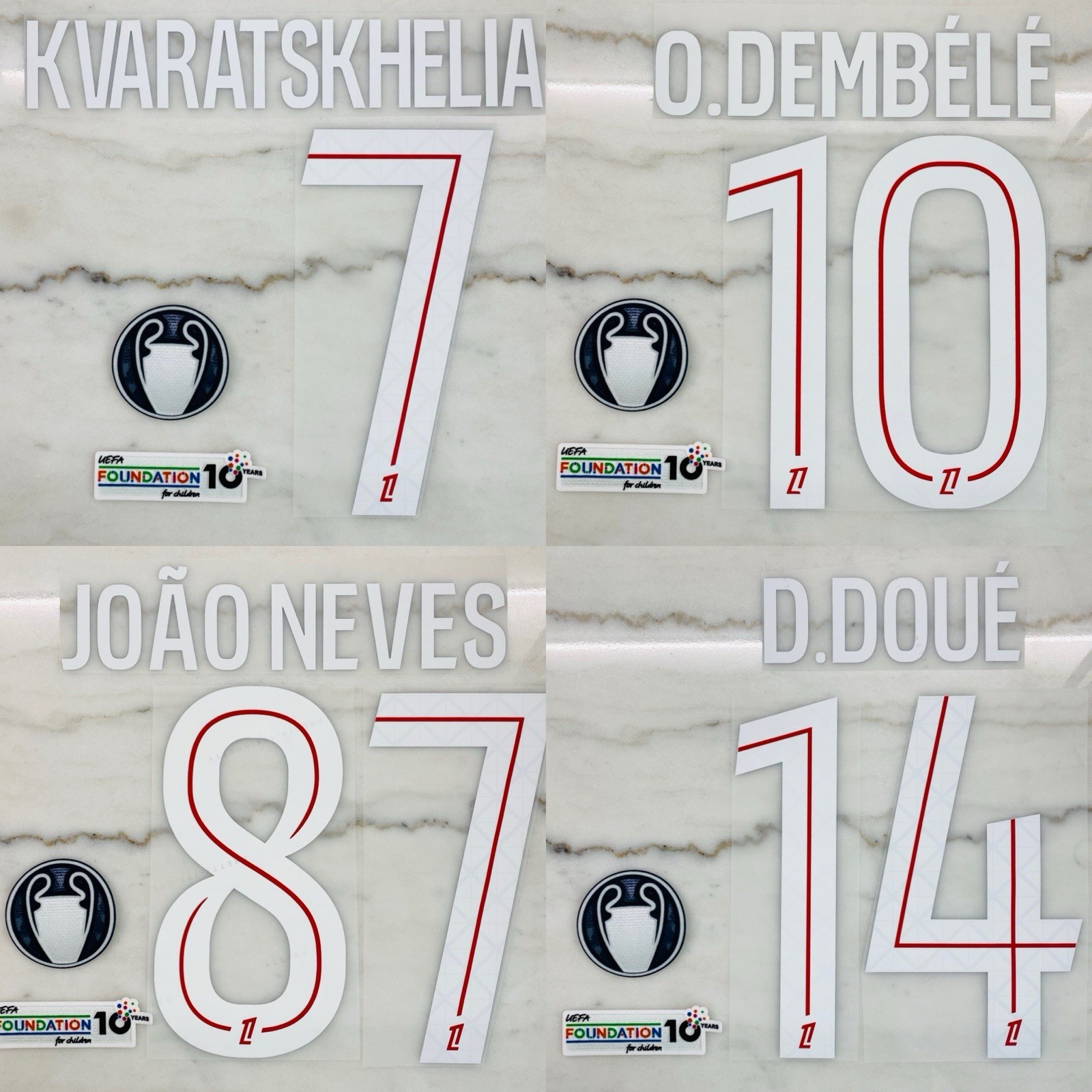 2025/26 PSG Paris Saint-Germain Chamipons League Name & Number Set 2025/26 PSG Paris Saint-Germain Chamipons League Name & Number Set