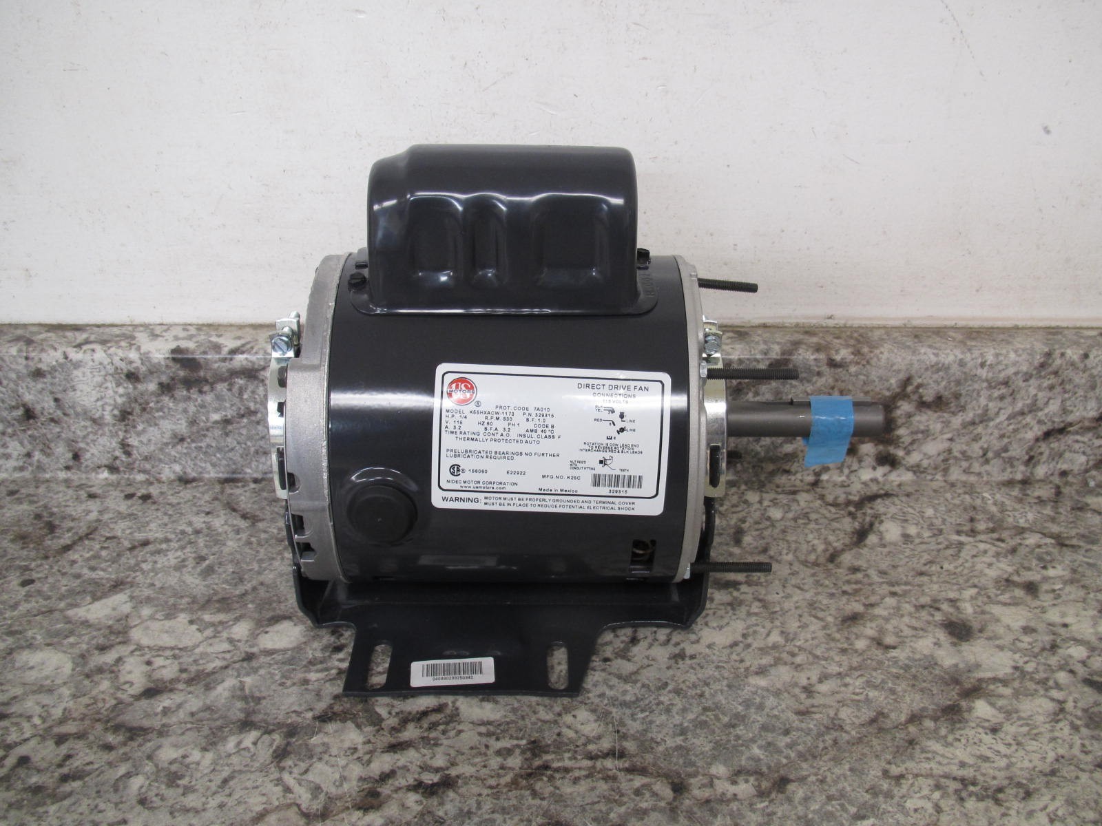 New Greenheck 329315 / K55HXACW-1173 1/4HP 115V Direct Drive Fan / Blower Motor New Greenheck 329315 / K55HXACW-1173 1/4HP 115V Direct Drive Fan / Blower Motor