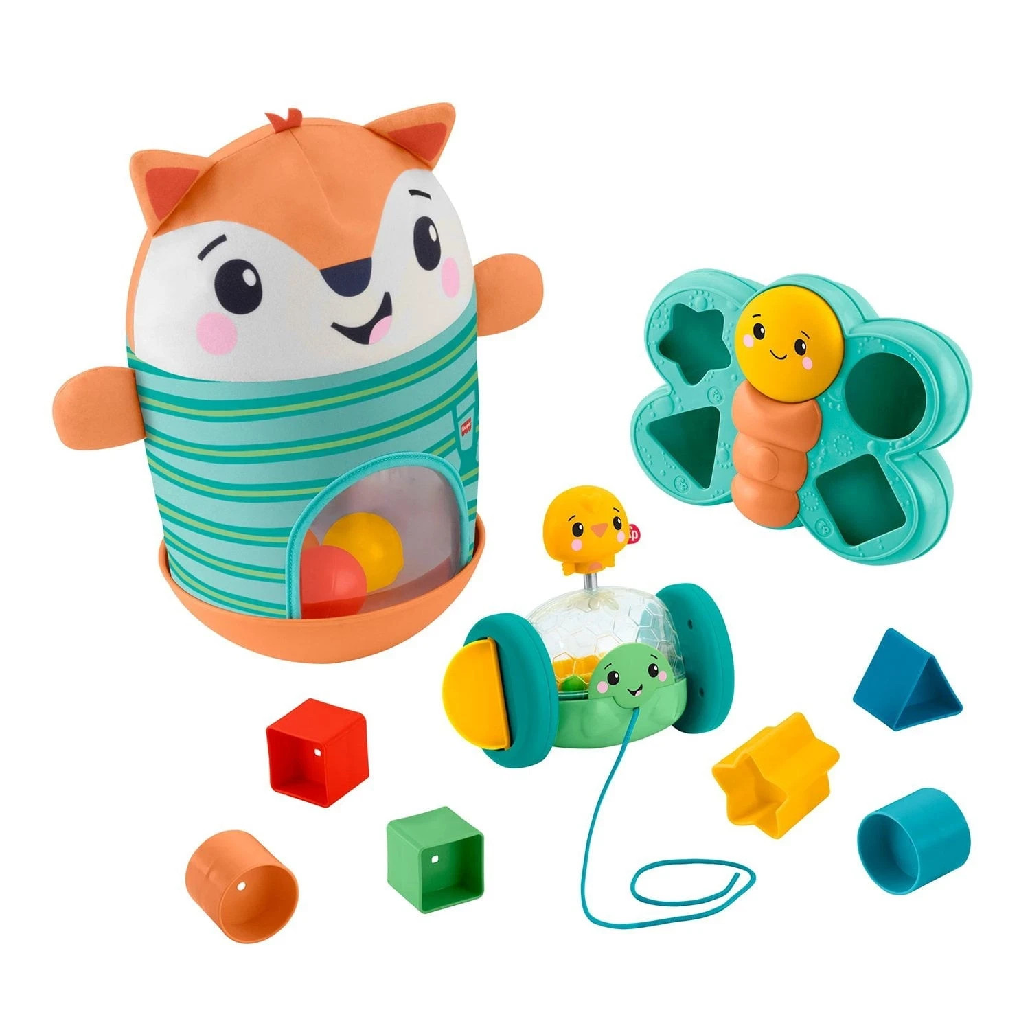 New Fisher-Price Sort Wobble & Roll Gift Set 3 Baby Activity Toys 