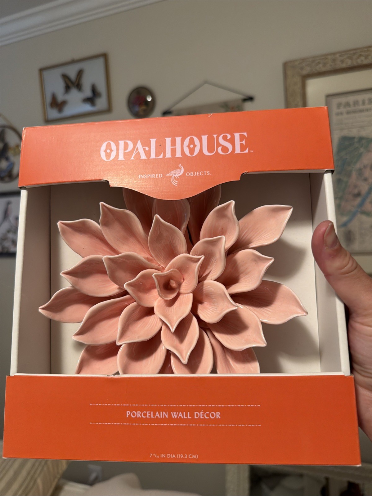 Opalhouse Wall Decor Porcelain Flower Pink Dahlia 2018 Target 7.5 Inch 3D Art Opalhouse Wall Decor Porcelain Flower Pink Dahlia 2018 Target 7.5 Inch 3D Art
