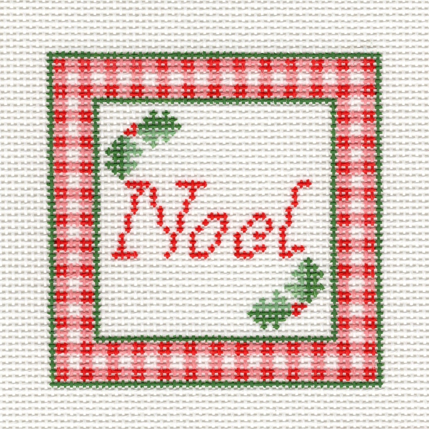 Hand painted needlepoint Noel square 4\ Hand painted needlepoint Noel square 4\