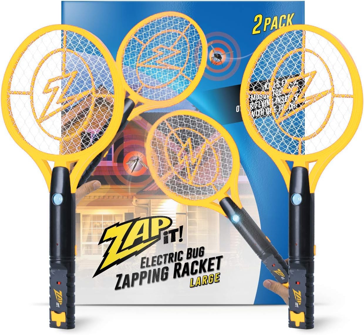 Zap It Rechargeable Large Bug Zapper Racket Mosquito Fly Killer Indoor Outdoor Zap It Rechargeable Large Bug Zapper Racket Mosquito Fly Killer Indoor Outdoor