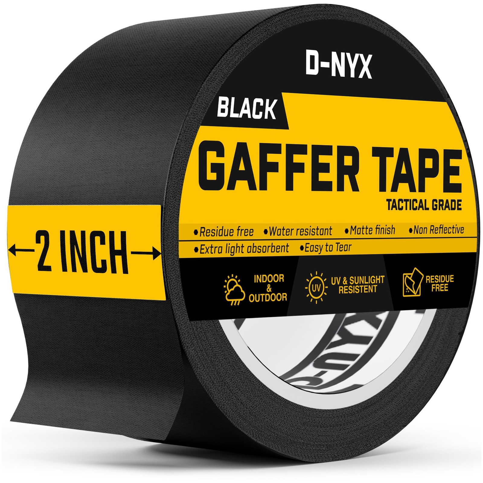 Gaffer Tape 2 Inch x 1 Pack Black Gaffing Tapes, Heavy Duty No Residue, Matte Gaffer Tape 2 Inch x 1 Pack Black Gaffing Tapes, Heavy Duty No Residue, Matte