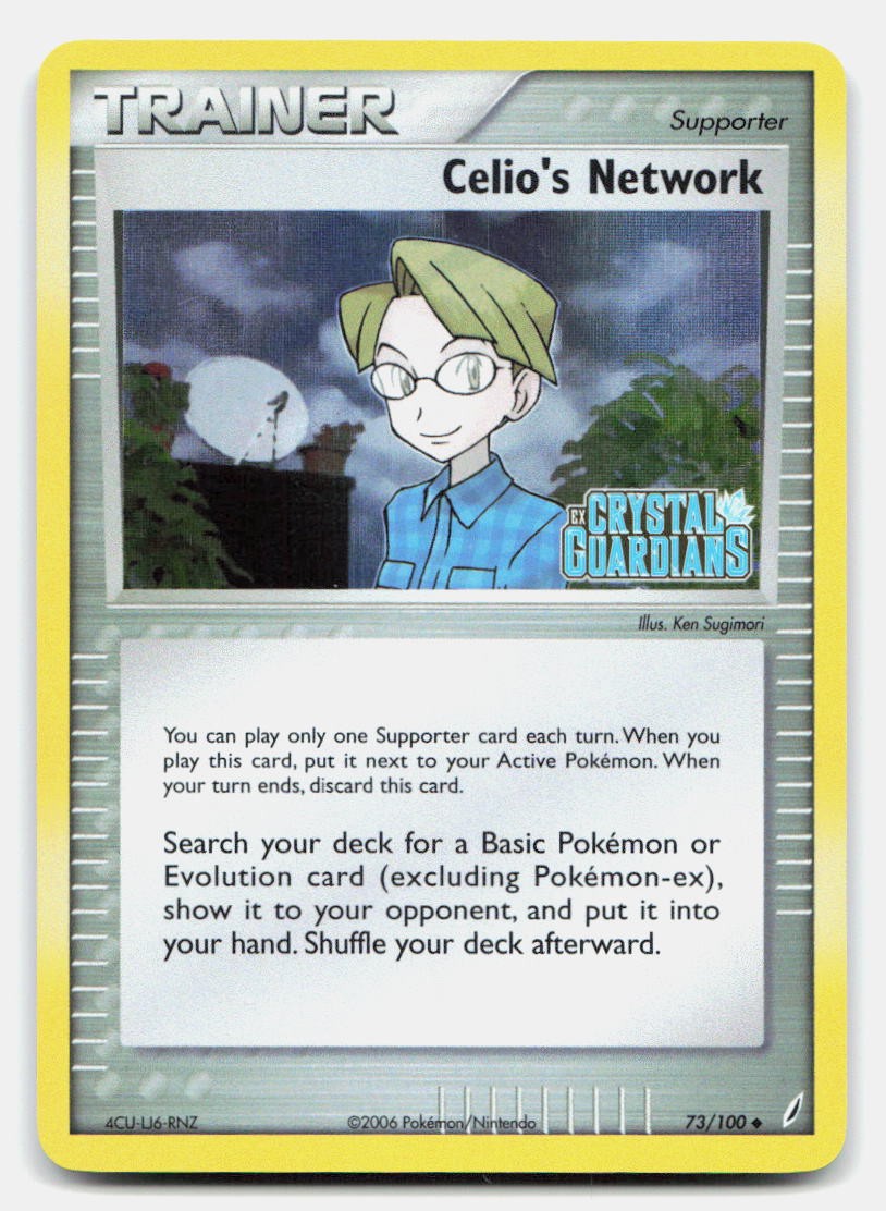 Celio\'s Network 73/100 Uncommon Crystal Guardians Pokemon Reverse Holo NM