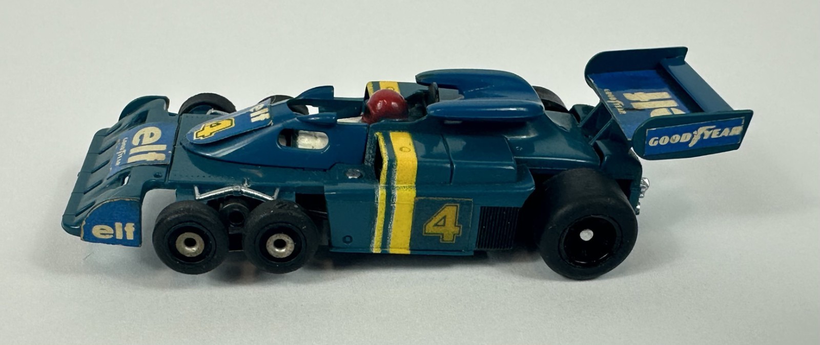 Blue AFX G-Plus Elf Tyrell No.4 Slot Car Vintage 1970\'s Tested Working Blue AFX G-Plus Elf Tyrell No.4 Slot Car Vintage 1970\'s Tested Working