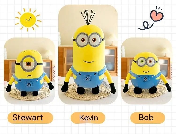 Cute Minions Movie Characters Yellow Plush Toys Bob Stuart In Jeans Soft Dolls Cute Minions Movie Characters Yellow Plush Toys Bob Stuart In Jeans Soft Dolls
