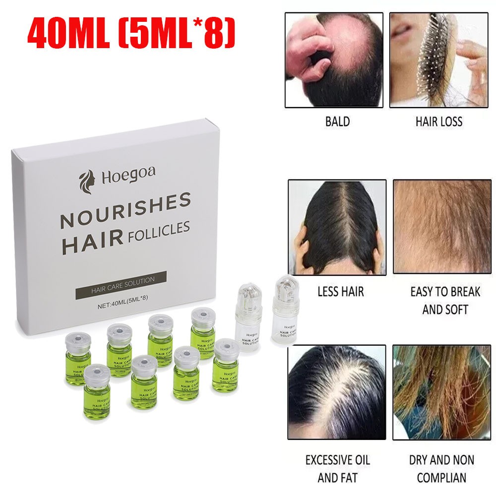 8Pcs/Set Microneedle Scalp Roller Hair Loss Treatment Essence for Men & Women