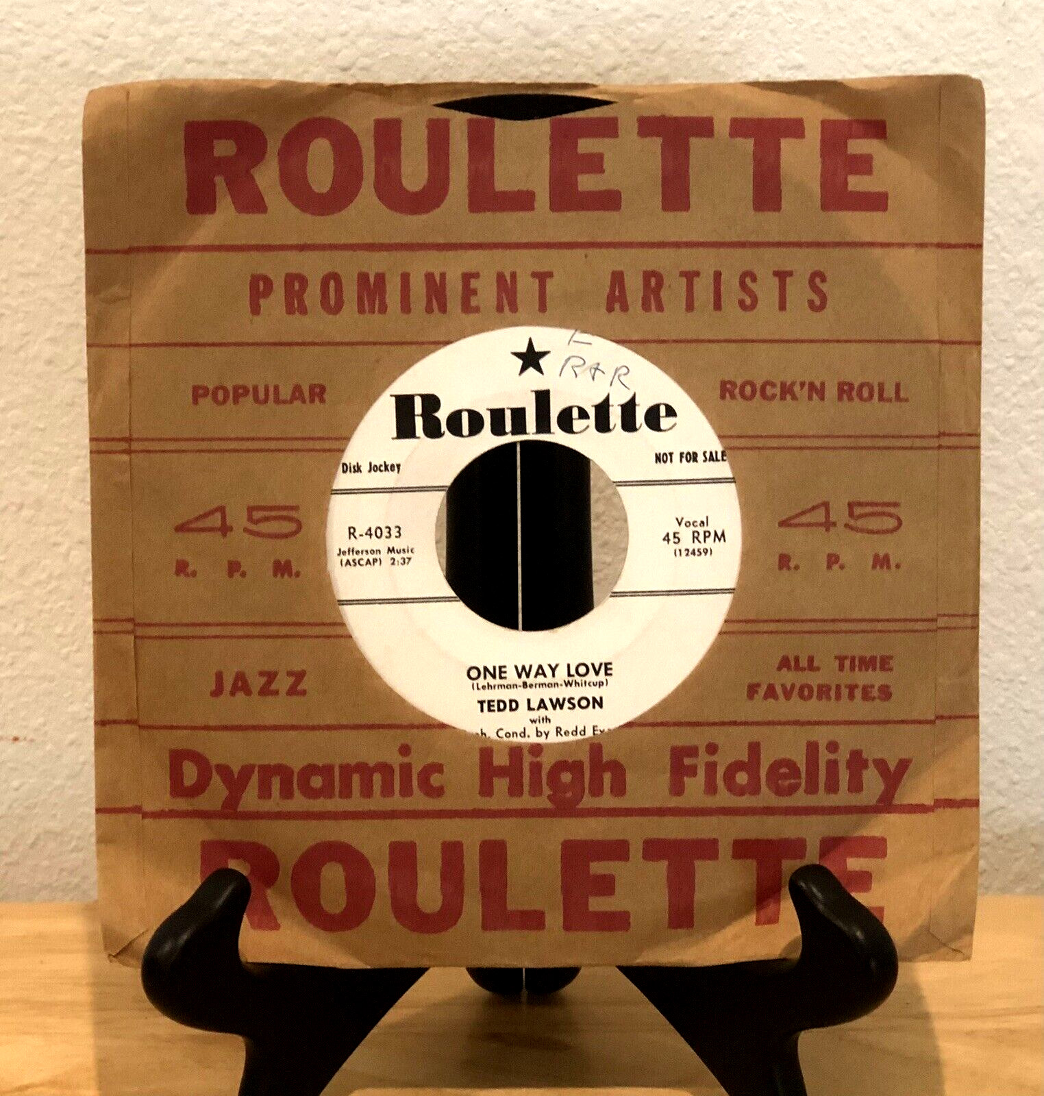 VINTAGE 1957 ROULETTE PROMO TEDD LAWSON VINTAGE 1957 ROULETTE PROMO TEDD LAWSON