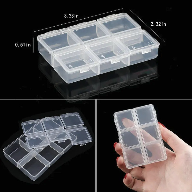 1pc Adjustable Compartment Jewelry Storage Box Transparent Organizer - NEW