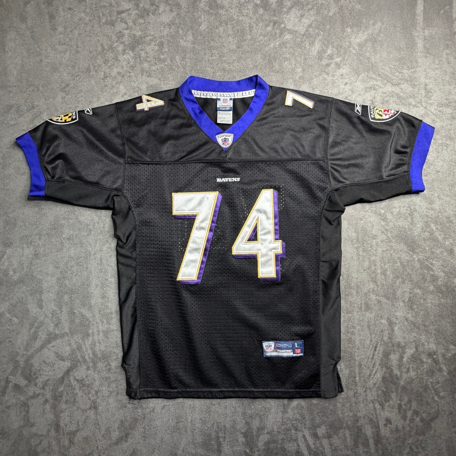 Reebok Baltimore Ravens Michael Oher 74 NFL Youth Jersey Black Size L 14-16