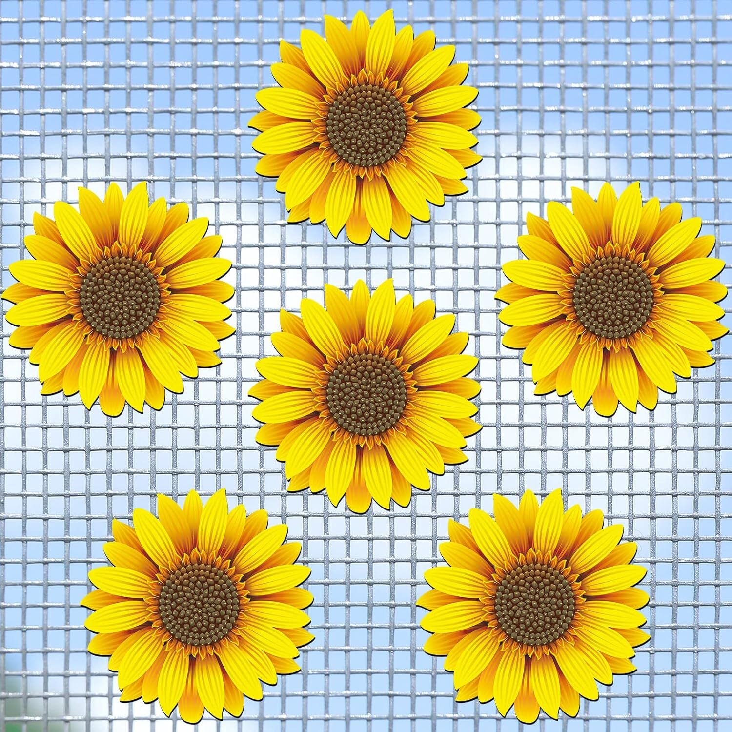 Fabbay 12 Pcs Screen Door Magnets Sunflower Double Sided Protector Orange Fabbay 12 Pcs Screen Door Magnets Sunflower Double Sided Protector Orange