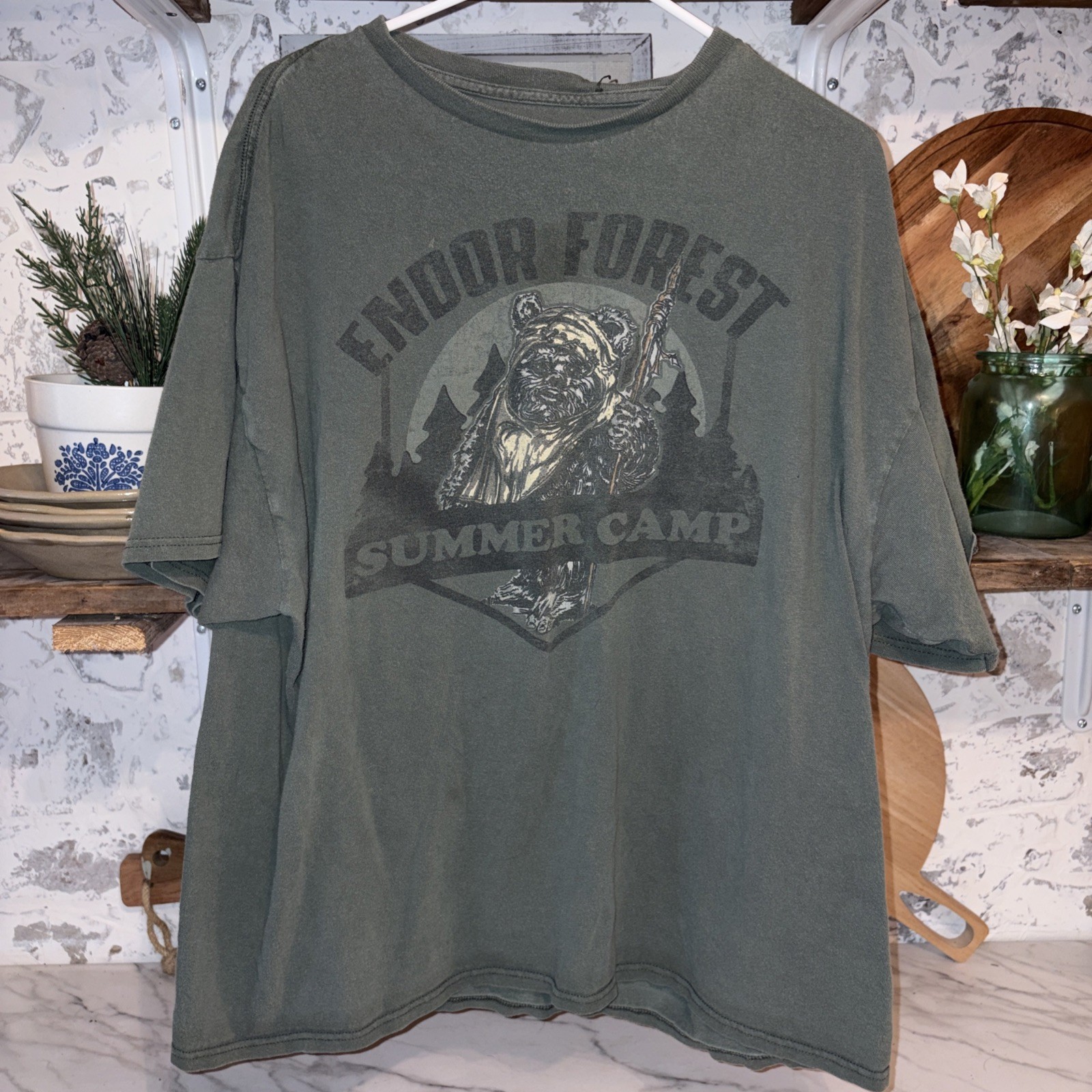 Star Wars Ewok Endor Forest Green Oversized XL Retro T Shirt Unisex