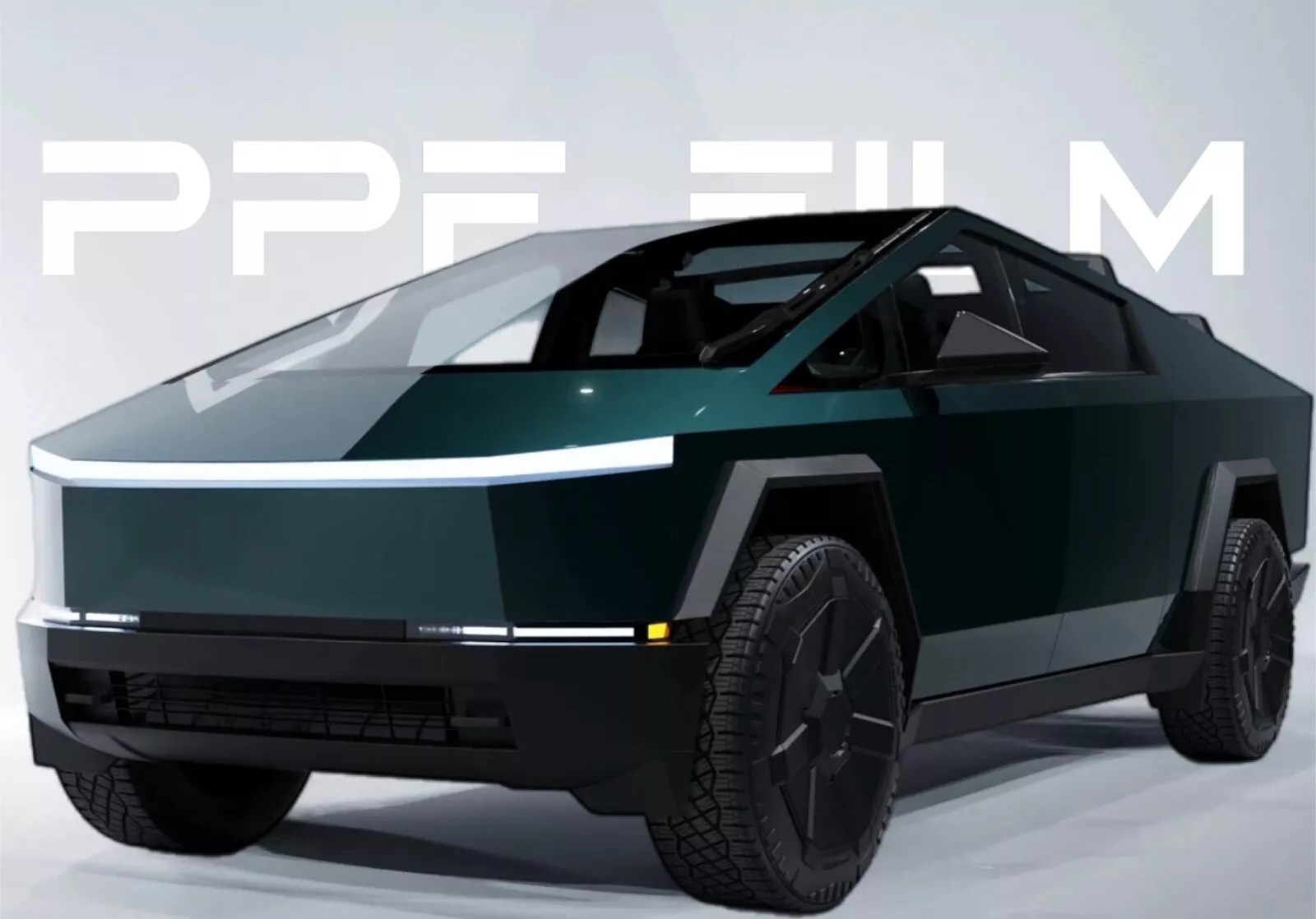 Cybertruck DIY PreCut PPF Paint Protection Wrap Color Changing Emerald Green