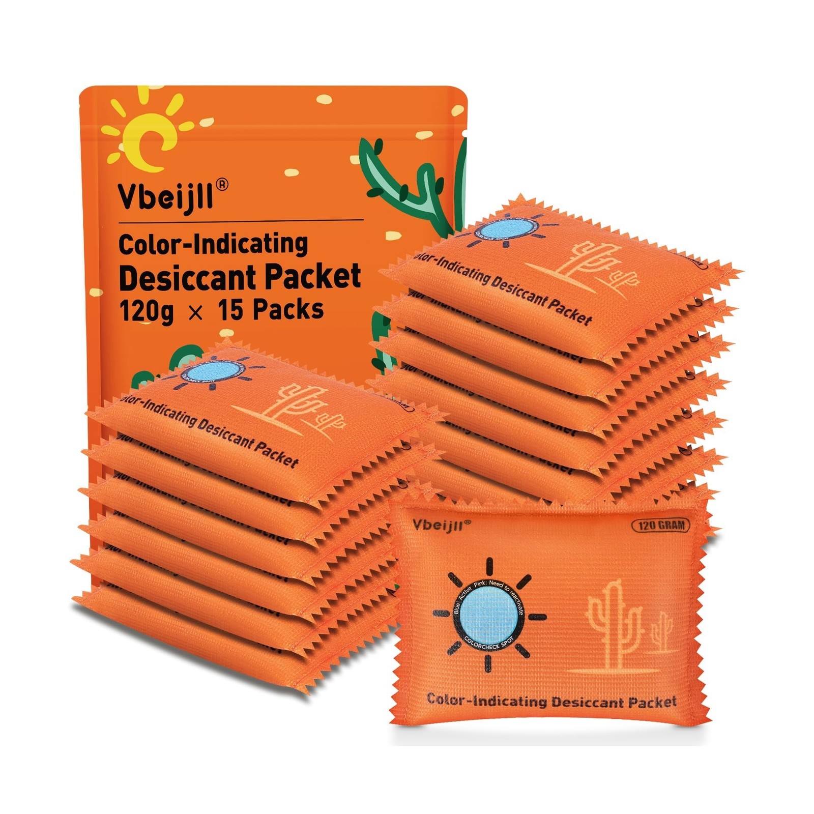 120 Gram (15 Pack) Color-Indicating Desiccant Packs for Storage 120 Gram 15 120 Gram (15 Pack) Color-Indicating Desiccant Packs for Storage 120 Gram 15
