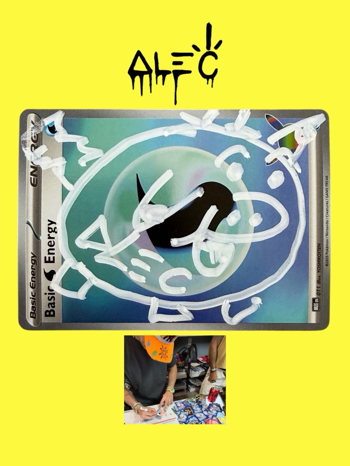 ALEC MONOPOLY SIGNED SKETCH PIGGYBANK ENERGY CARD W/PROOF