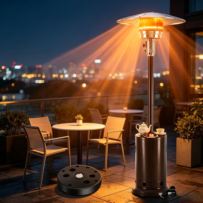 48,000 BTU Propane Patio Heater Wheels Outdoor Gas Heater Auto Shutoff Backyard 48,000 BTU Propane Patio Heater Wheels Outdoor Gas Heater Auto Shutoff Backyard