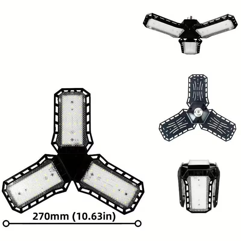 80W LED Garage Shop Light Bulb Adjustable Panel E26 Screw Socket Deformable 80W LED Garage Shop Light Bulb Adjustable Panel E26 Screw Socket Deformable