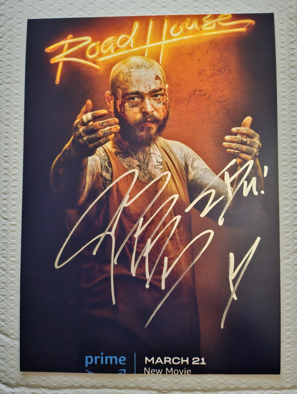 W/COA  ORIGINAL POST MALONE  AUTOGRAPH 8.5 X 12