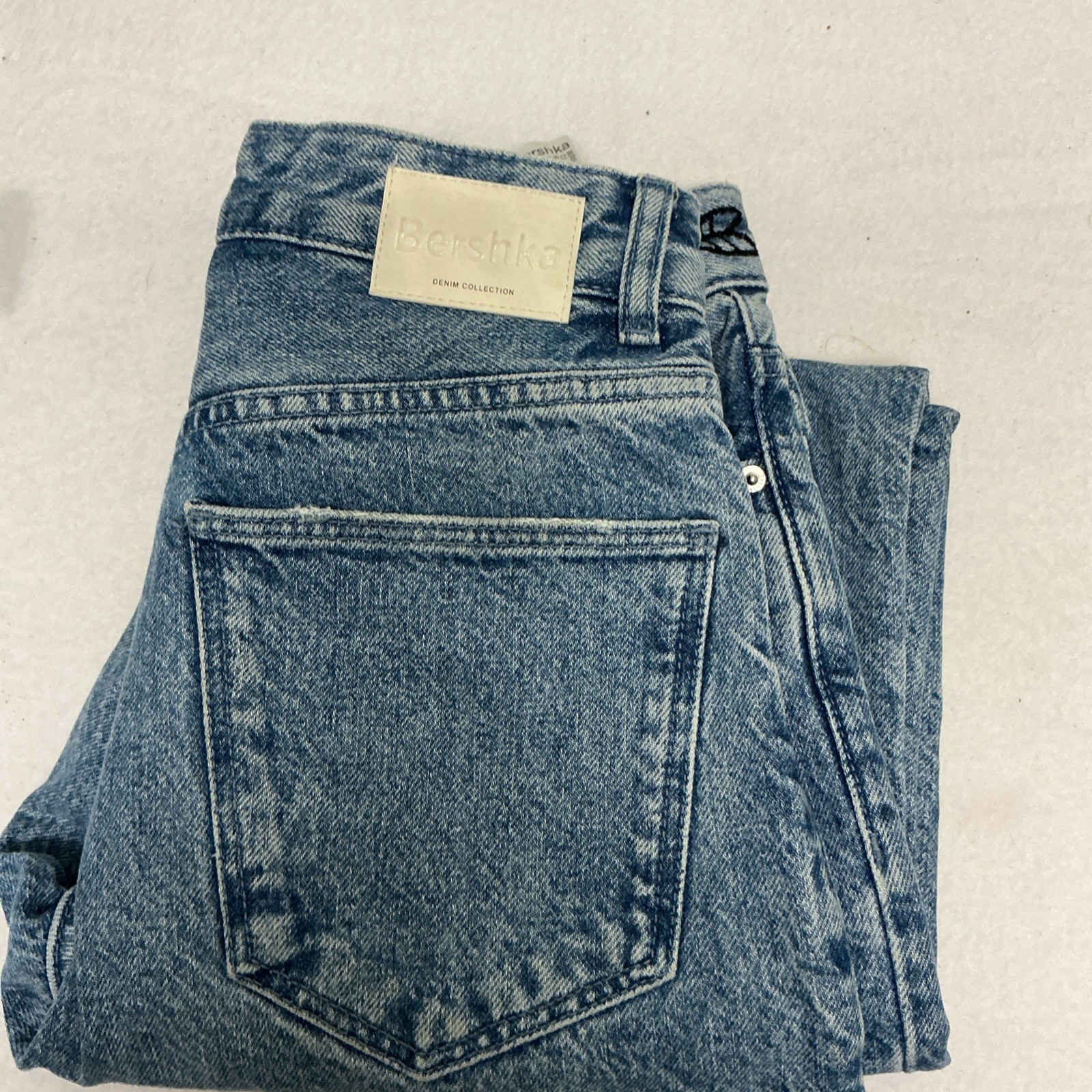 Bershka Women\'s Paint Splatter Grunge Raver Skater Bag Size 26x30 Jeans 3070.