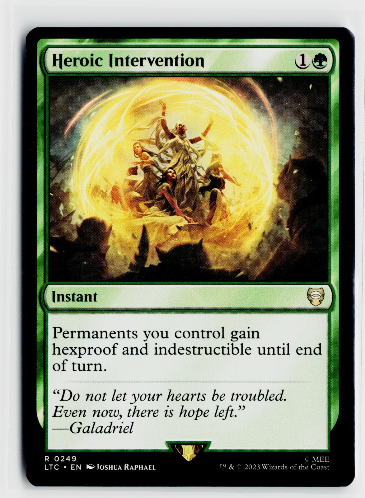 MTG Heroic Intervention x1 NM LTC Lord Of The Rings Commander 0249