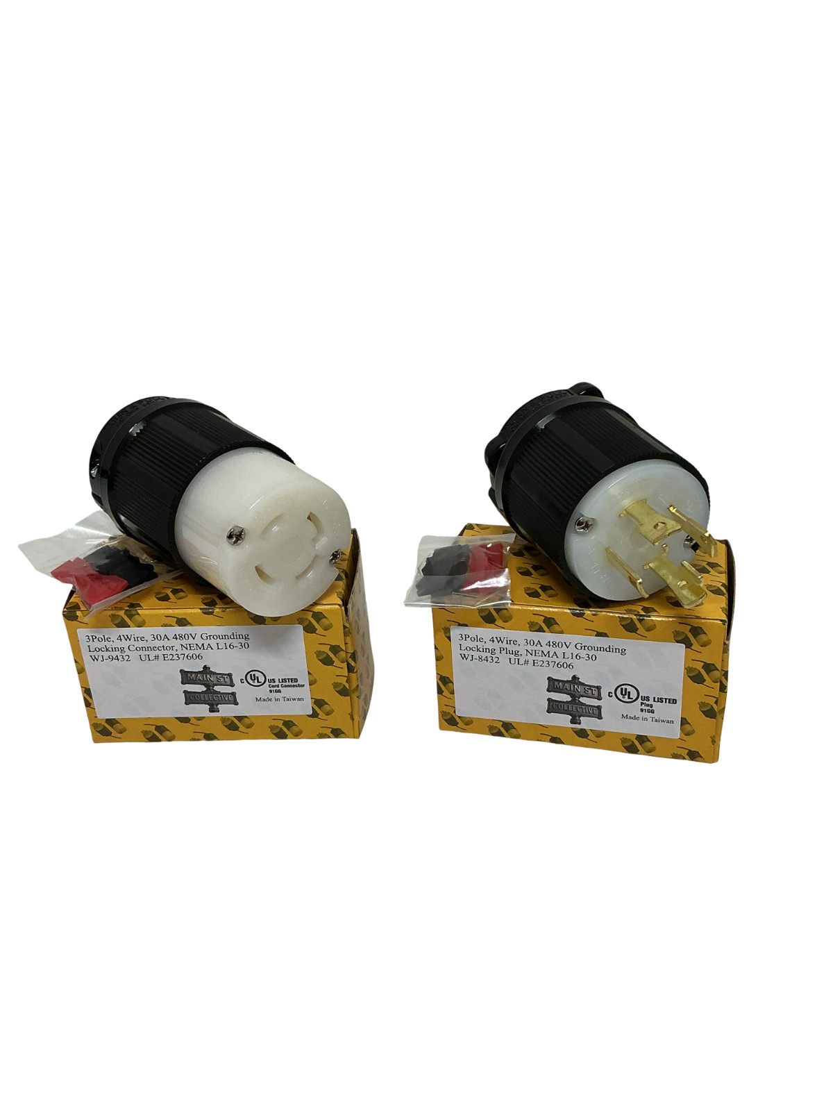 NEMA L16-30P L16-30R Locking Plug Connector Set 30A 480V Choose Pack Size