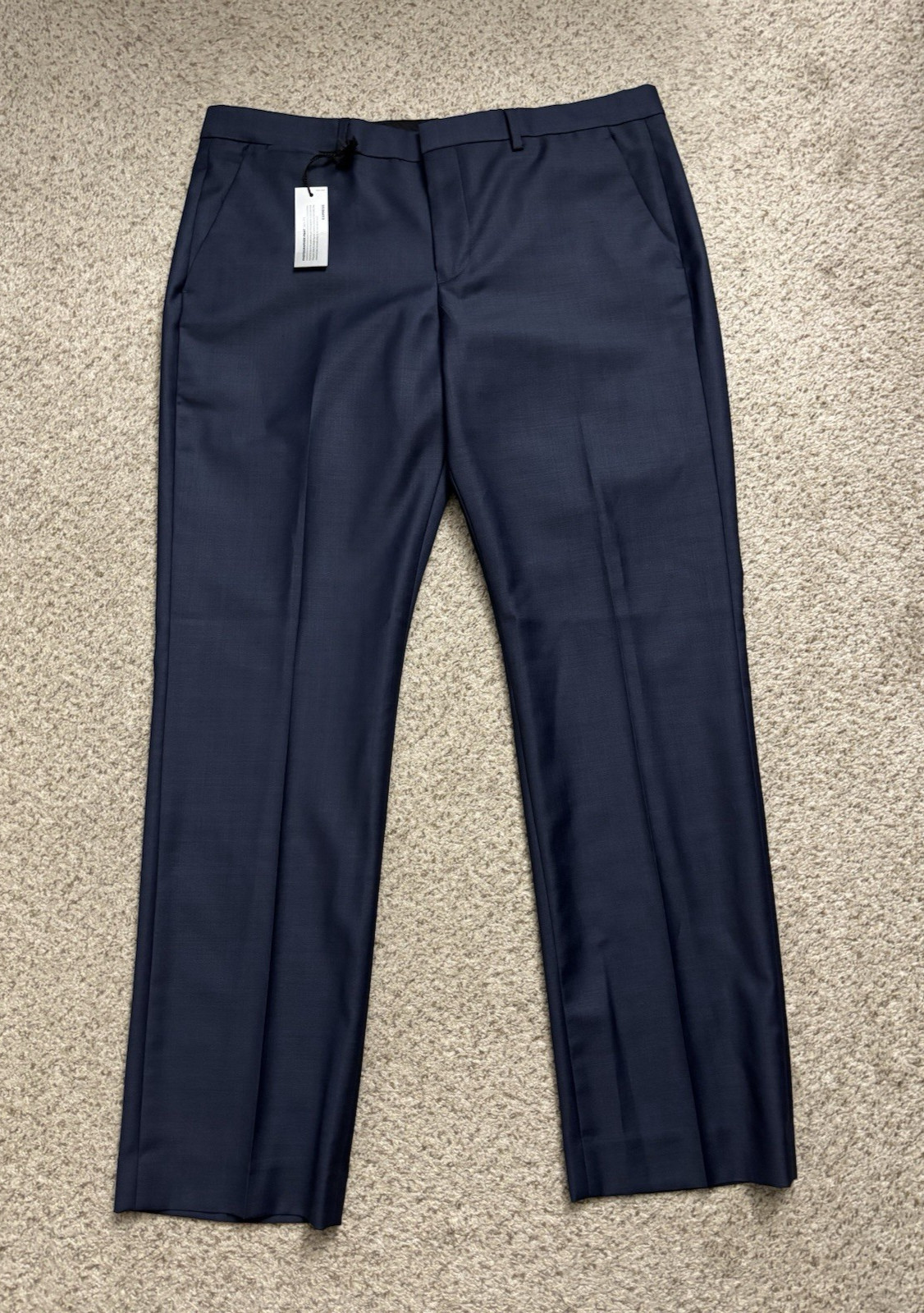 NEW Express Dress Pants Mens Sz 34x30 Navy Blue The Photographer Pant Slim Wool NEW Express Dress Pants Mens Sz 34x30 Navy Blue The Photographer Pant Slim Wool