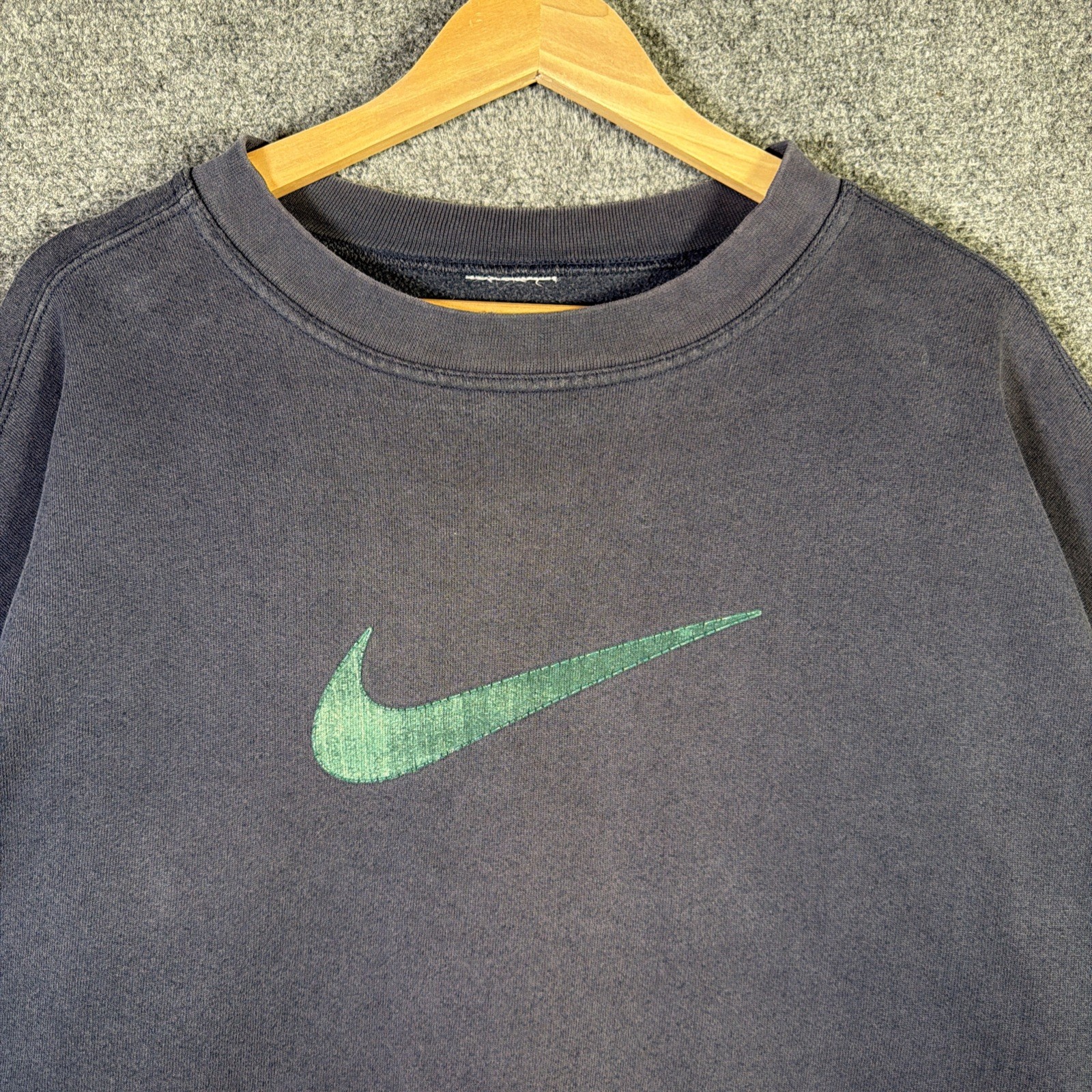 Vintage Nike Sweatshirt Mens XL Navy 90s Skate Surf Baggy Faded Center Swoosh Vintage Nike Sweatshirt Mens XL Navy 90s Skate Surf Baggy Faded Center Swoosh